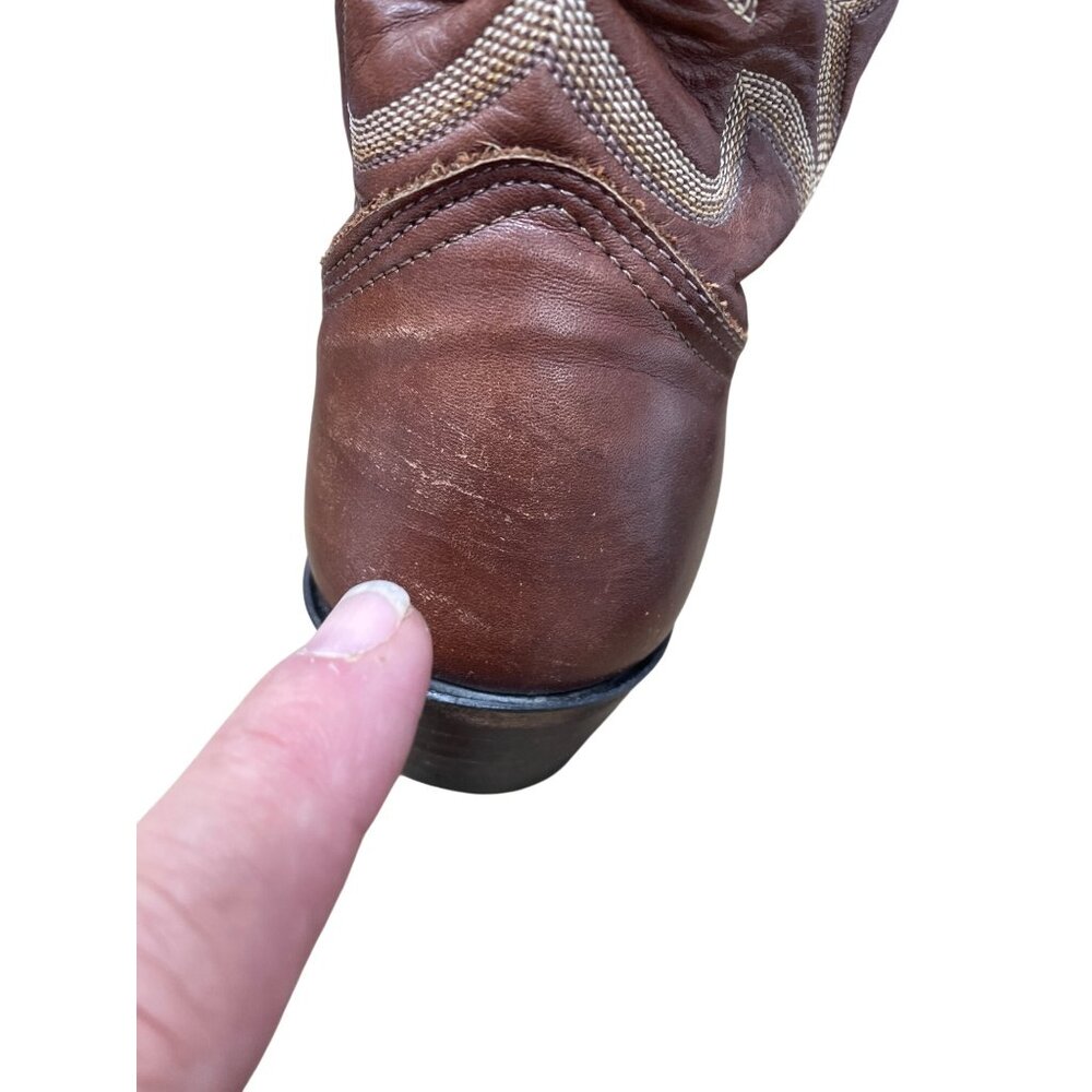 Nocona Mens Brown leather mid calf western boots sz 9D SKU 9628 - Picture 13 of 16